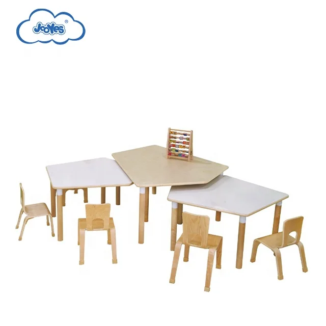 Modern and simple design classroom furniture polygonal shape preschool kids table