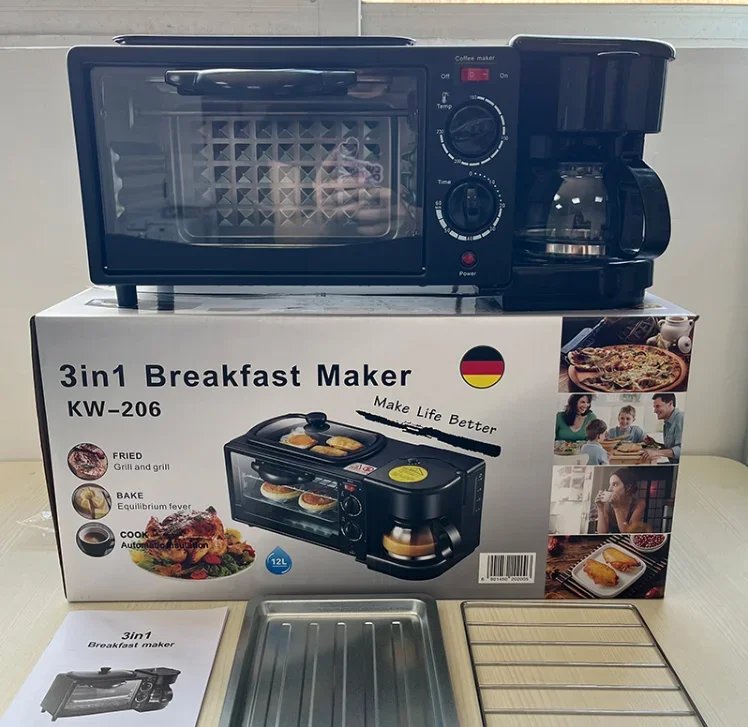 2024 New Hot Sell 3 in 1 Breakfast Station Microwave 3 in 1 Breakfast Station Oven Coffee Maker and Hot