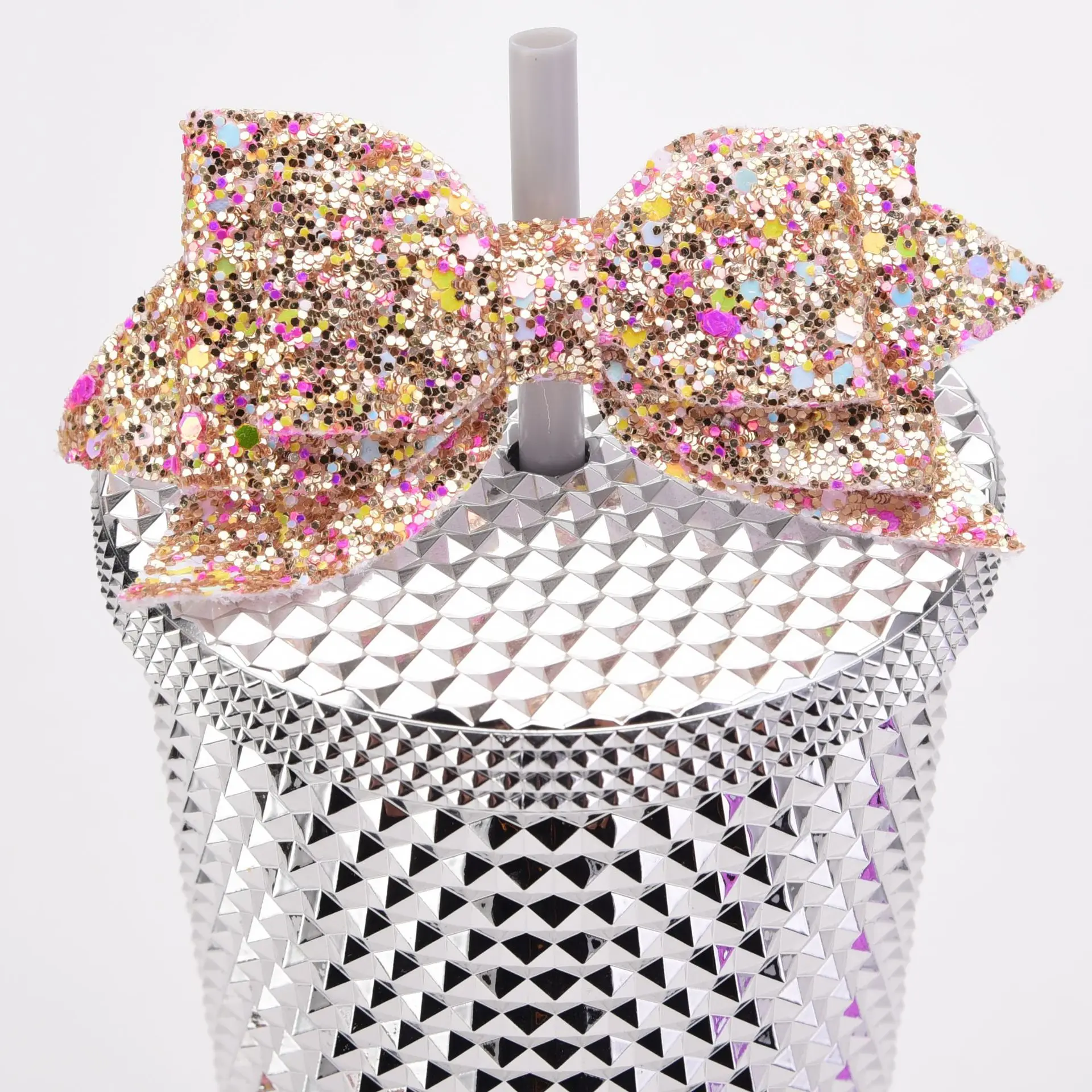 Christmas gift stud tumbler topper accessories bow shape straw topper