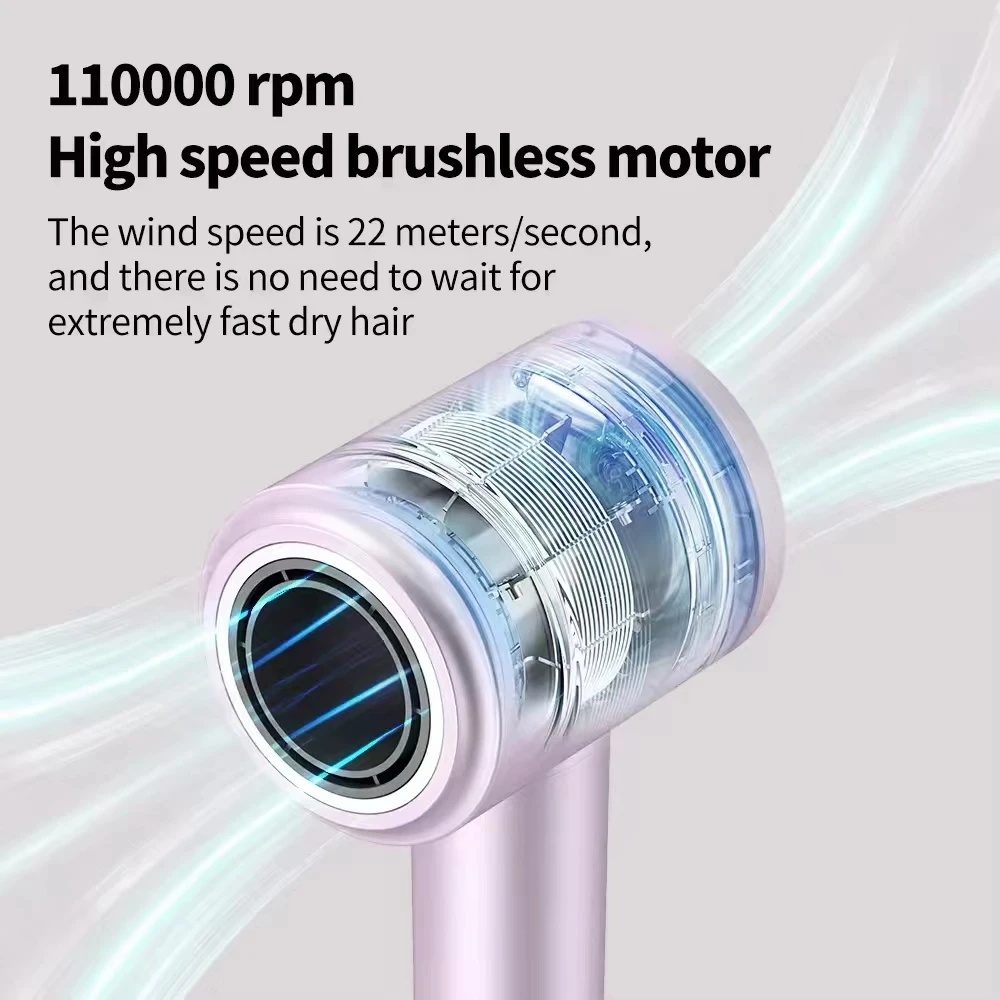 Wholesale Custom 1600w Professional Strong Wind Mini Negative Ion Hair Dryer Salon Household Hand Blow Dryers secador de pelo