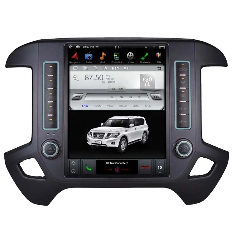 12.1' Android 9.0 PX6 Vertical Screen 4+64G Car Multimedia Player Auto Gps Radio For GMC Sierra Chevrolet Silverado 2014-2019