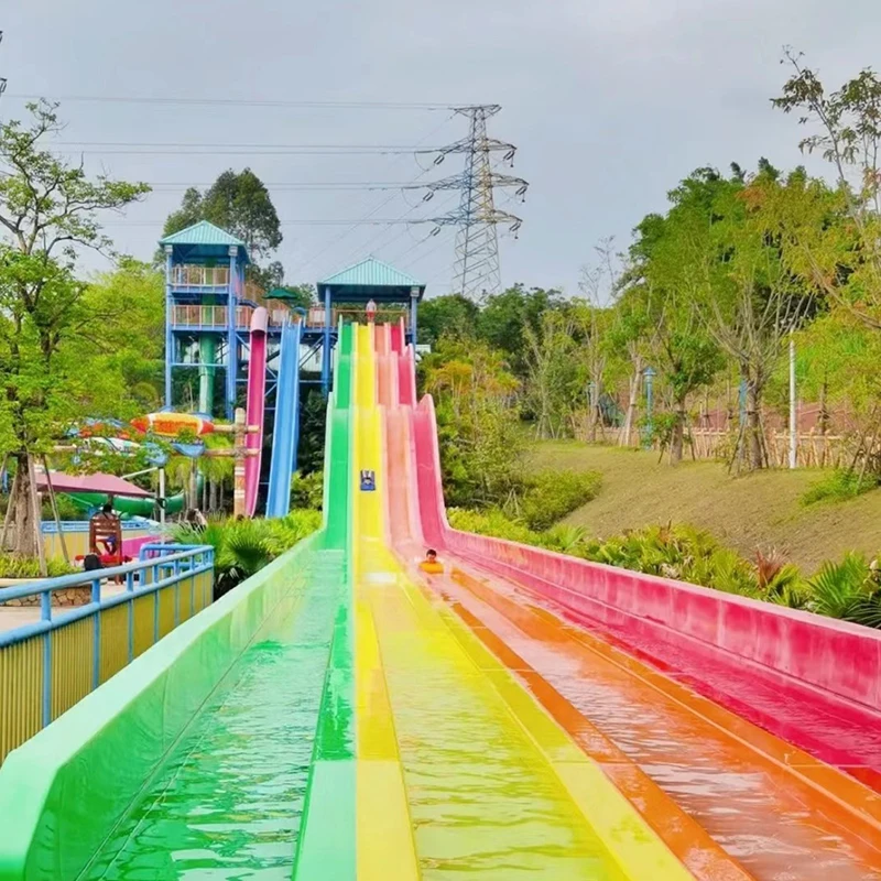 Water Park Equipment Theme Water Splash Kids Raft Riders Water Spray Fiberglass Slide For Sale