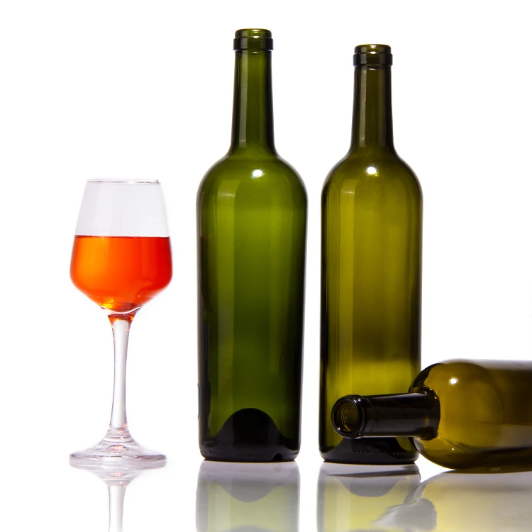 HIgh Quality 750ml 1500ml Dark Green Bordeaux Burgundy Champagne Red Wine Glass Bottle