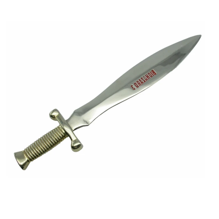 Сувениры на заказ, логотип под заказ, серебристый, золотой цвет, сплав цинка, меч, Открыватель для букв, металлический сувенир