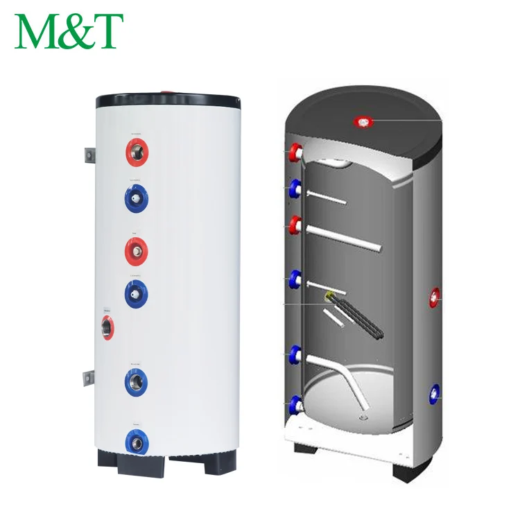 CE сертификат SS304/316 hvac водонагреватель бак буфера тепловой насос m & t воздушный водяной с буферным баком 50-200 л