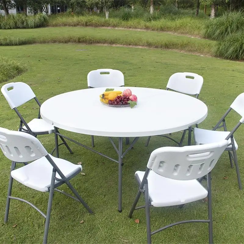  portable outdoor garden furniture white round rectangular plastic banquet catering bbq camping picnic folding dining