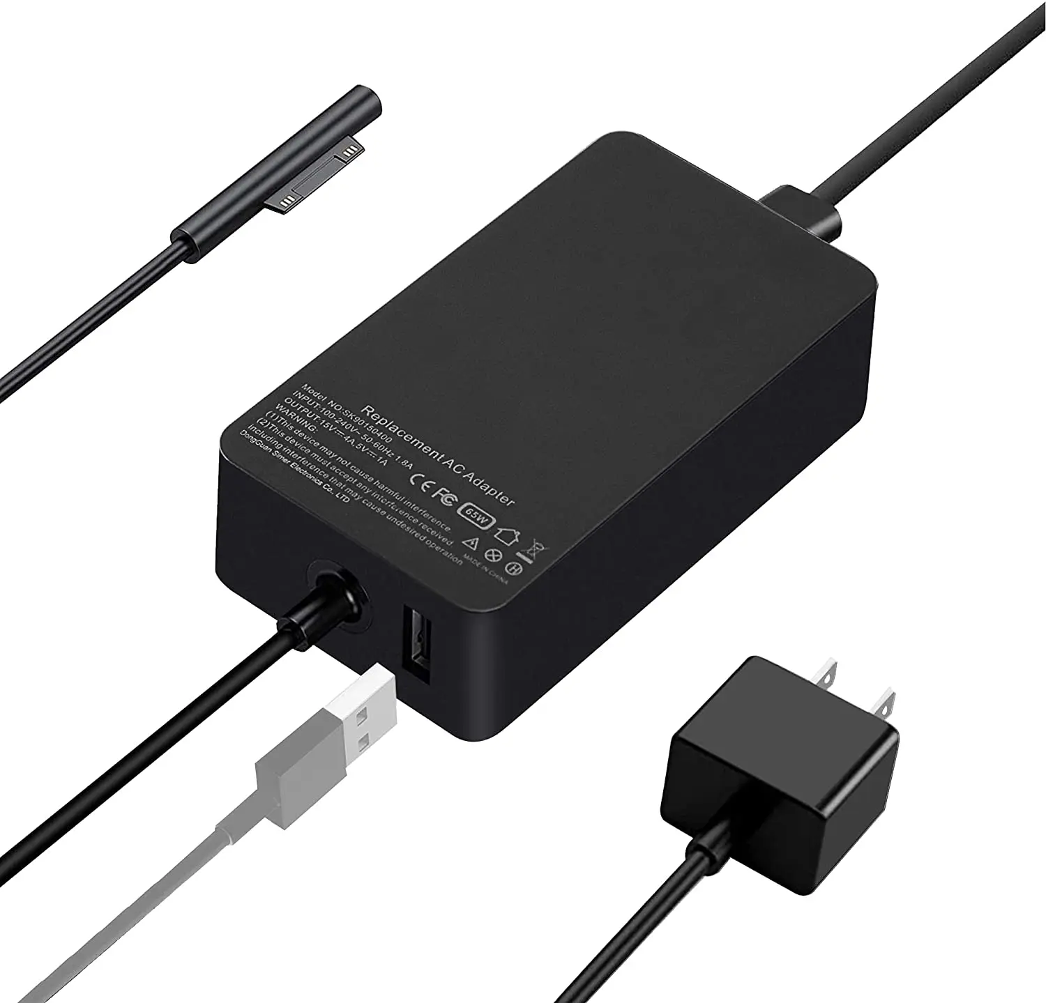 Surface Pro Charger 65W Power Adapter for Microsoft Surface Pro X 3 4 5 6 7 7+ 8 9 Surface Laptop 5 4/3/2/1