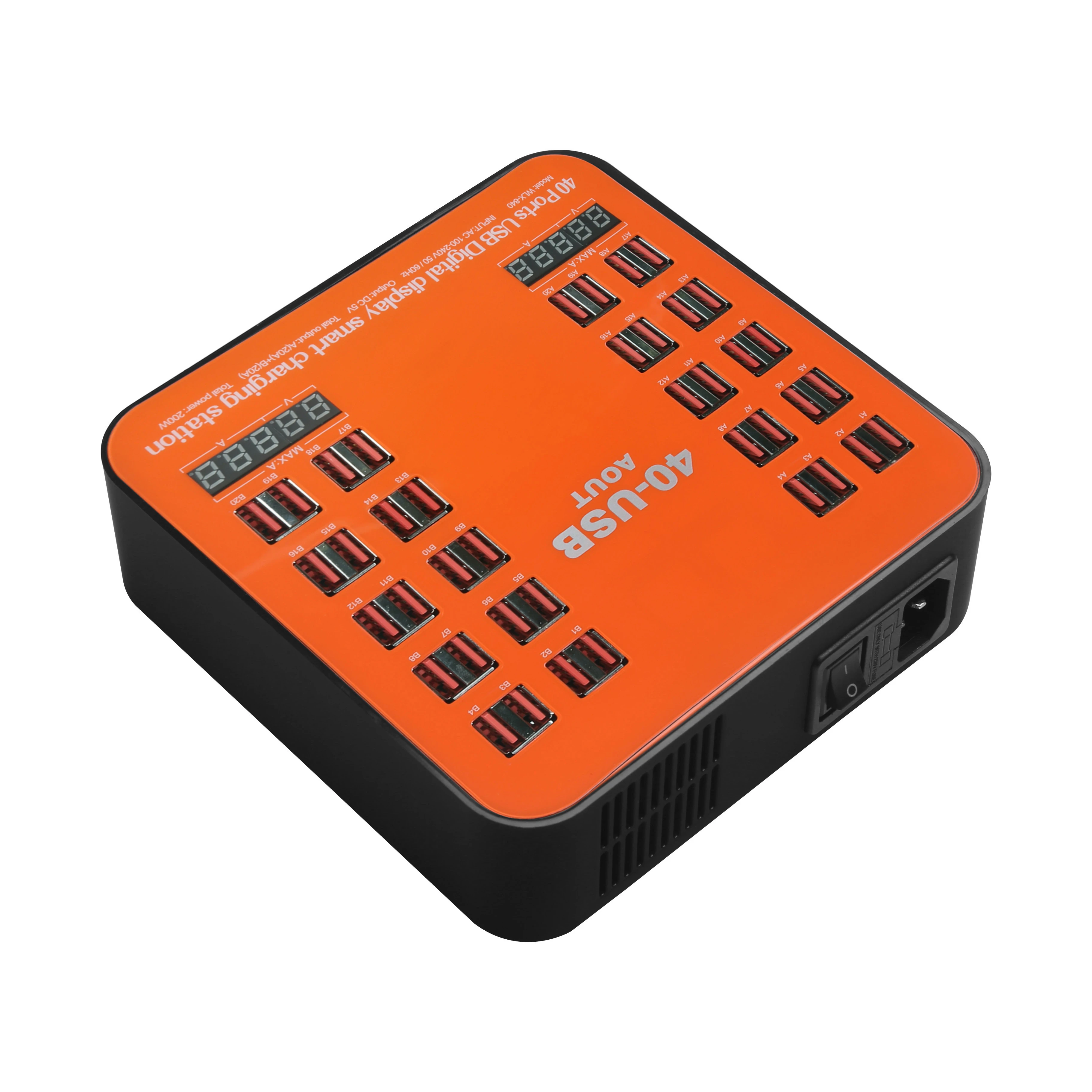 
Phone Charge 40ports Unique Design Hot Sale Portable 200W Mobile Phone 6 X USB Electric PC Fireproof Material Low Tension QC2.0 