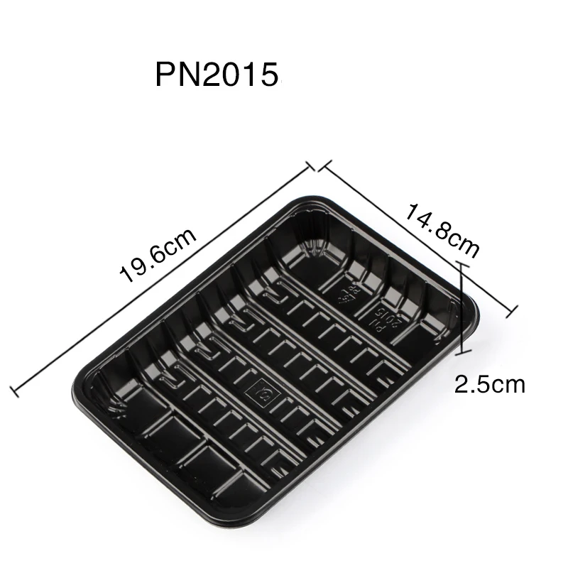 Hot sale Black PP material frozen meat plastic trays Disposable thickened packaging for meat display tray