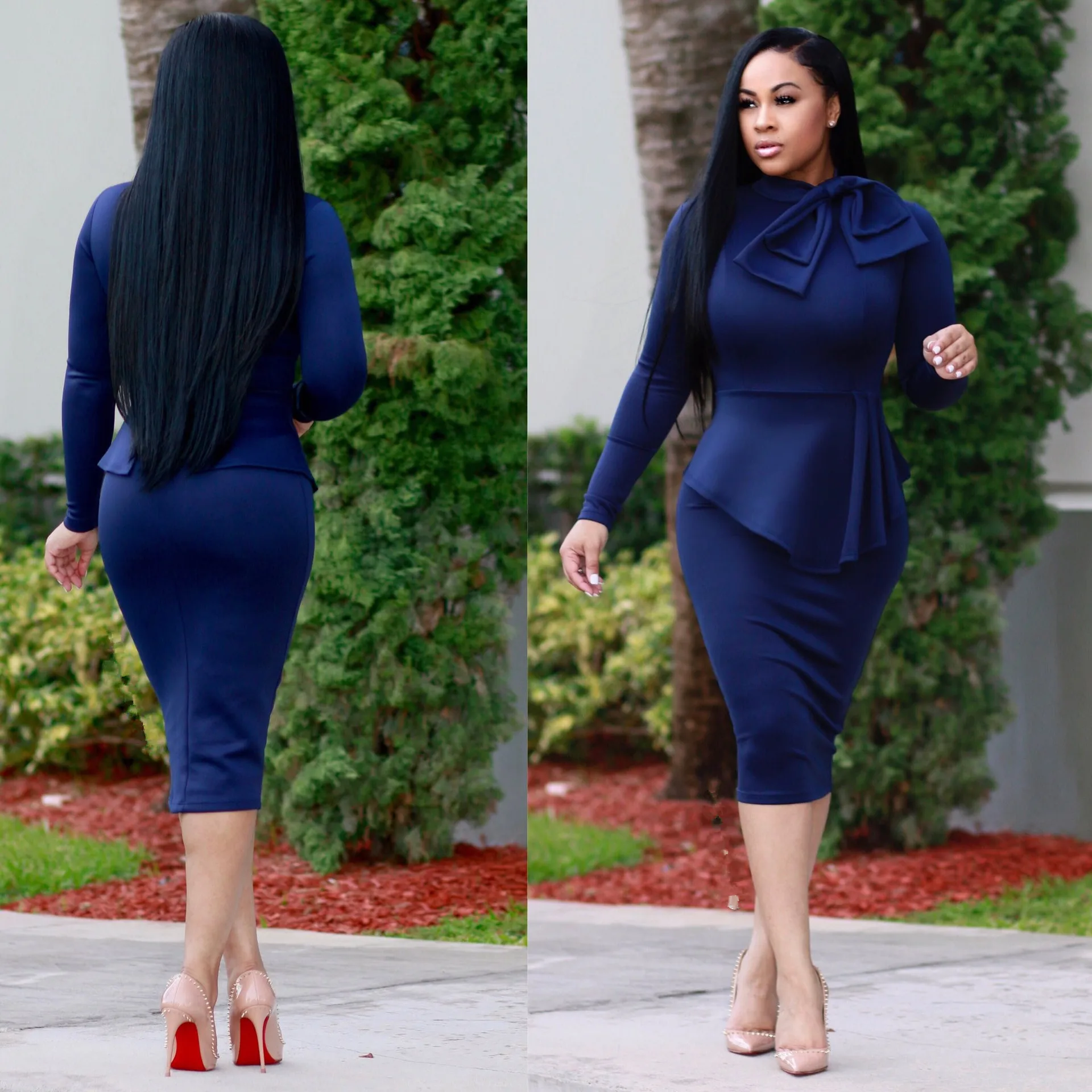 
China wholesale office pencil dress turkey women office dresses african women office dress formal with cheapest price 