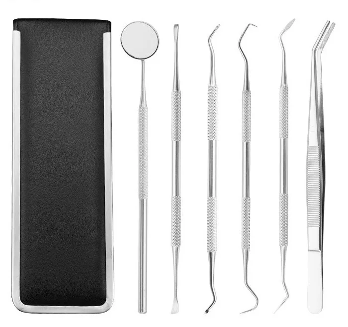 Dental Instrument Dentist Teeth Cleaner Tartar Set Teeth Mirror Dentist Forceps Tool Kit