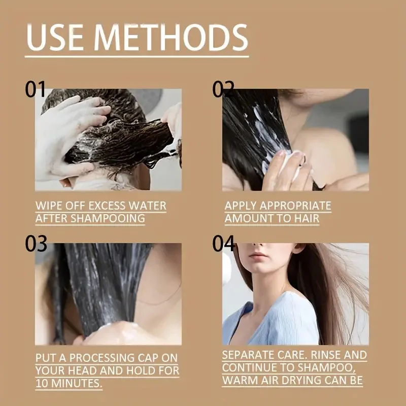 Honey Nourishing Hair Mask Softening and Moisturizing Cream for Daily Home Care 50ml Hyaluronic Acid Smooth Hair Membrane