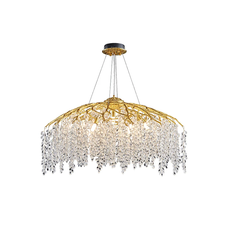 Art Living Room Chandelier Light Luxury Villa Creative Glass High-End Main Lamp Romantic Dining Room French Crystal Pendant Lamp