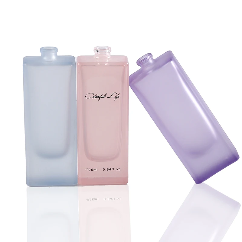 30ml color perfume spray color bottle screen printing logo flat square glass perfume