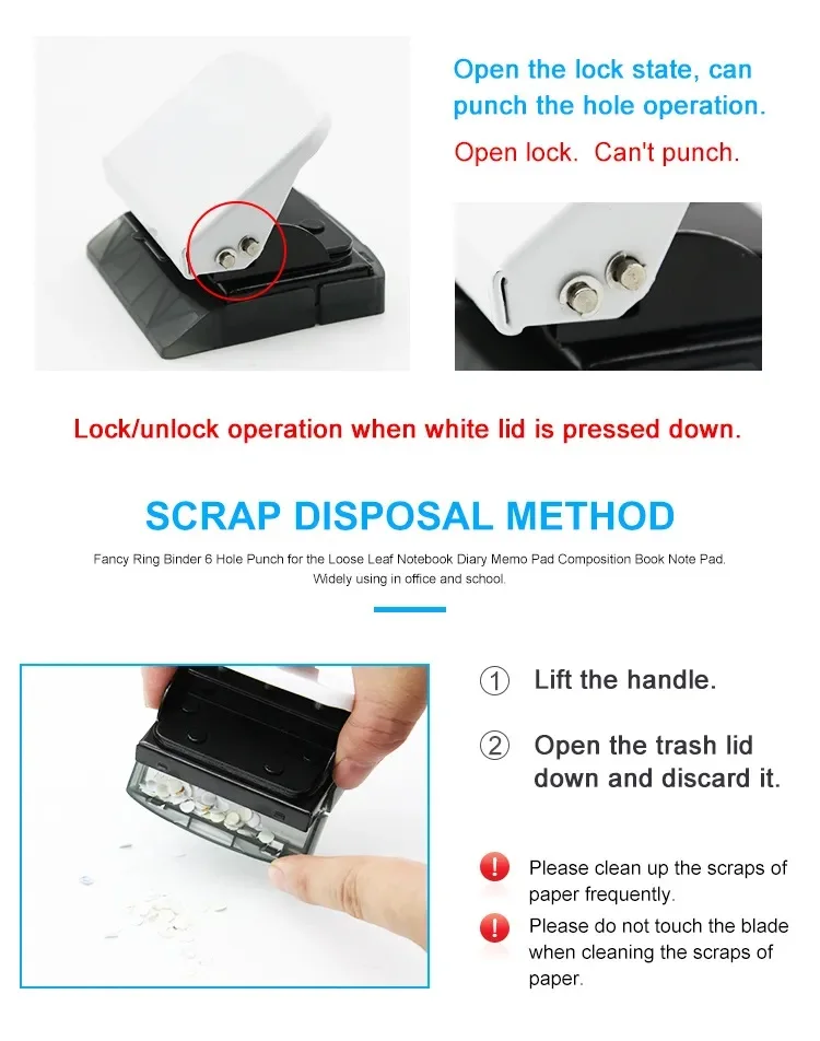 O shape Office Supplies DIY Hole Puncher Loose Leaf Hole Punch Manual Loose-leaf Paper Hole Punch