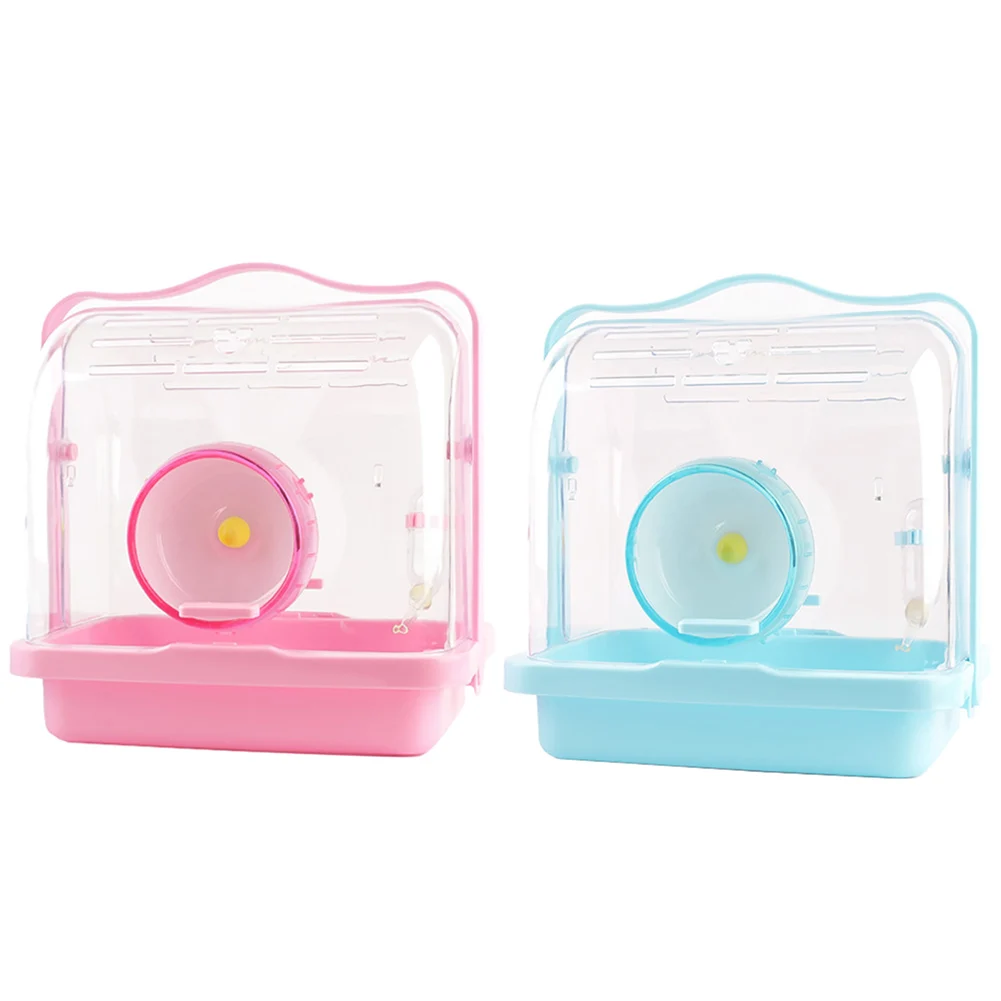 
Hamster Cage Small Pet Small Animal Take Hamster Ornamental Cage Cute Portable Cage Pet Nest Crystal Small Animal Habitat 