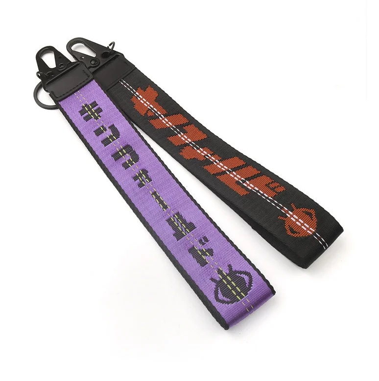 Изготовленный На Заказ плотный тканый вышитый нейлоновый брелок с индивидуальным логотипом для чехла мобильного телефона