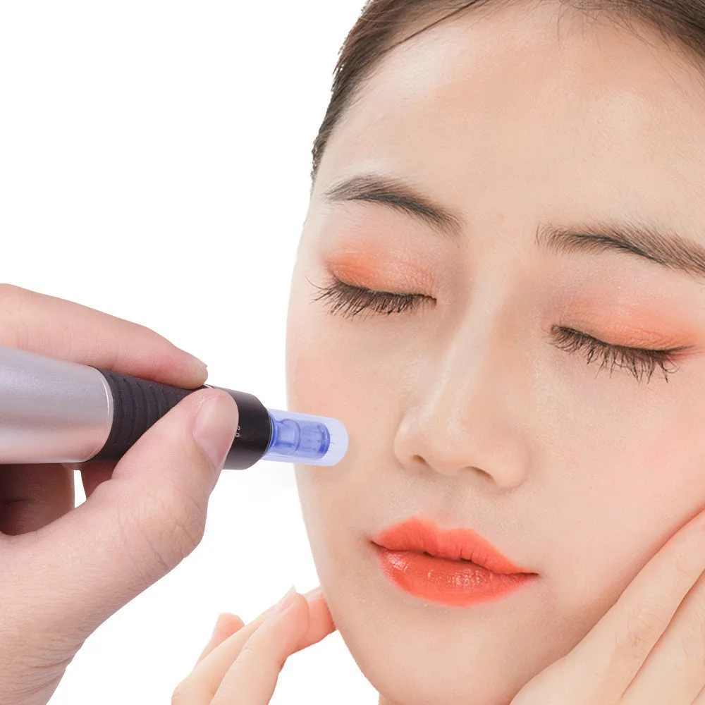 Ручка Derma Microneedling картридж Ultima A1 канавками с синим нано-коллаген инъекции дермы подзаряжаемая ручка лазер A6 microneedling иглы