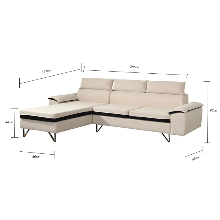 wholesale 6 piece sectional sofa living room L shaped sofa set beige best cost-effective x-312 Modern Armonia