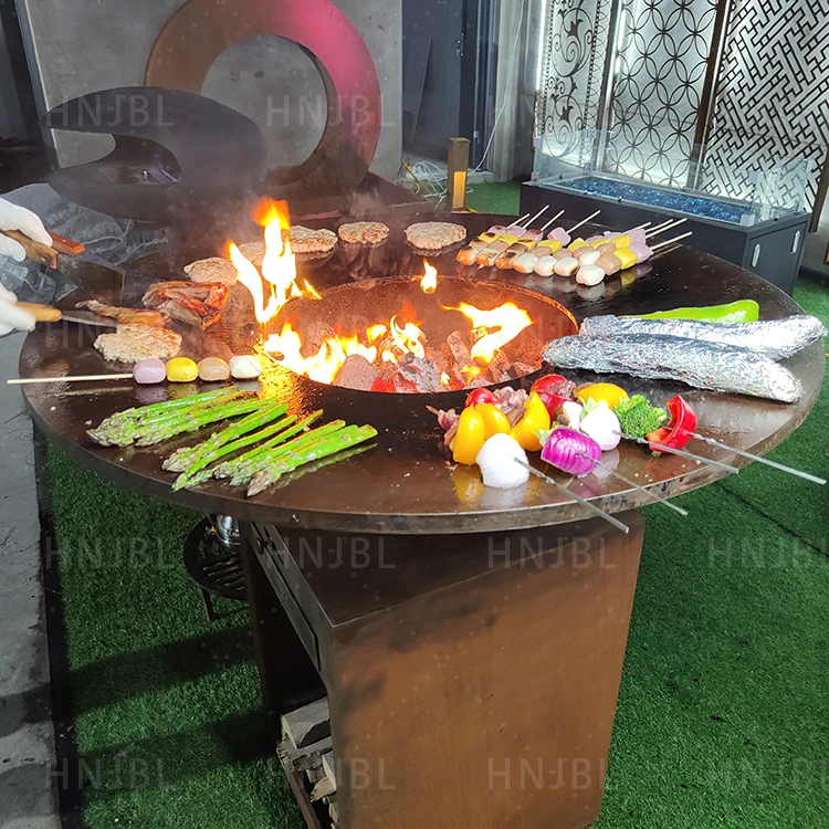 Outdoor beefmaster Brasero BBQ Corten Steel Fire Pit Bowl BBQ Barbecue Grill