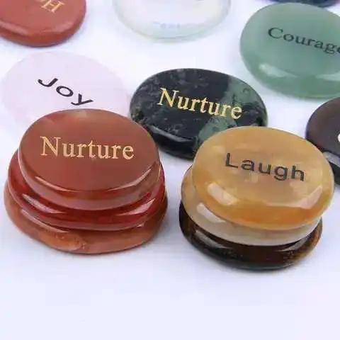 Оптовая продажа, натуральные полудрагоценные Вдохновляющие Слова, пальмовый камень, купить от Rubi Agate Exports