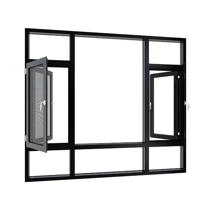 Elegant White French Casement Windows for Grill Design