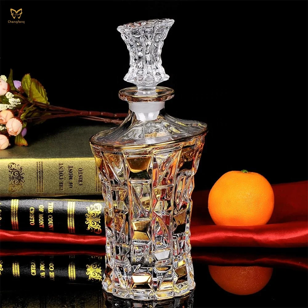 700ml Gold Rim Whiskey decanter set of 7 for Home