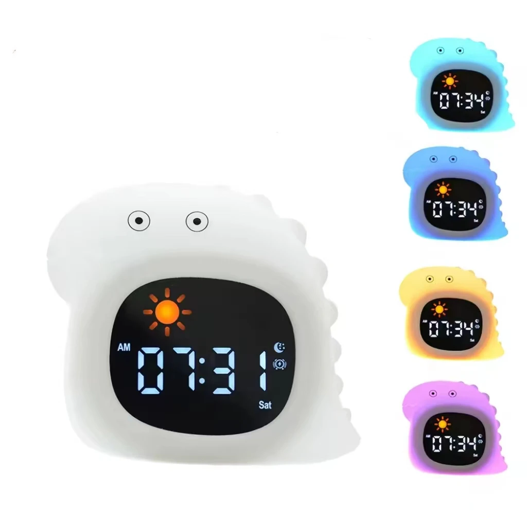 New Smart Digital Alarm Set Clock Touch Night Light Multifunctional Cute Kids Sleep Trainer Alarm Clock with Sound Machine