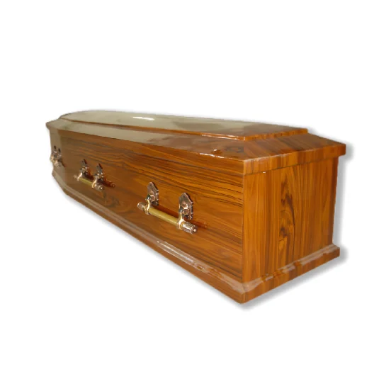 Durable Luxury European Coffin Handcrafted from Paulownia Wood Funeral Supplies