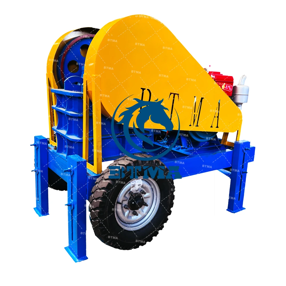 Diesel Engine Mobile Mining PE 150x250 Rock Stone Granite Limestone Gravel Jaw Crusher