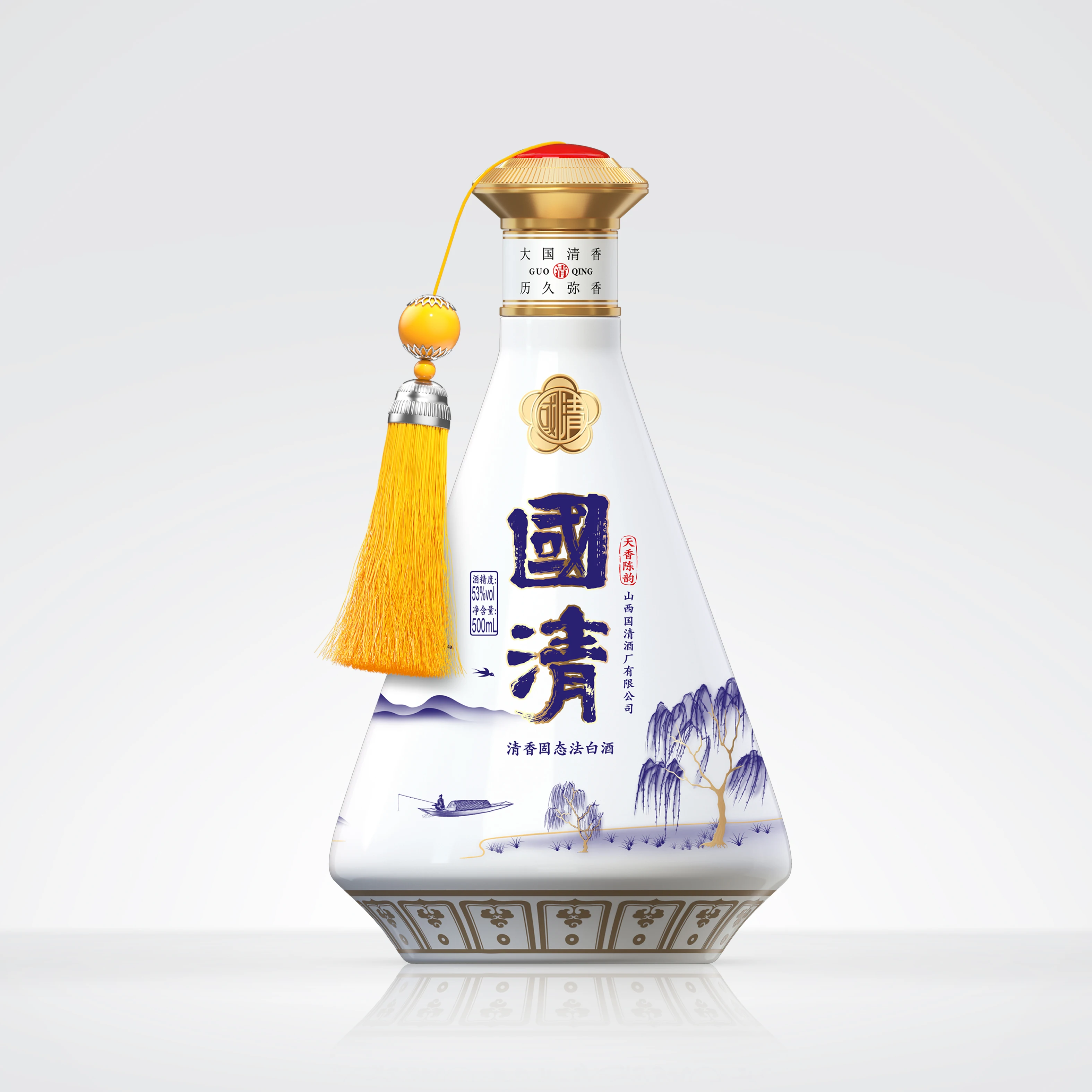 Shanxi Guoqing Tianxiang Chenyun Light Flavor Chinese Baijiu 53%vol With Gift Box 500ml Traditional Style Bottle