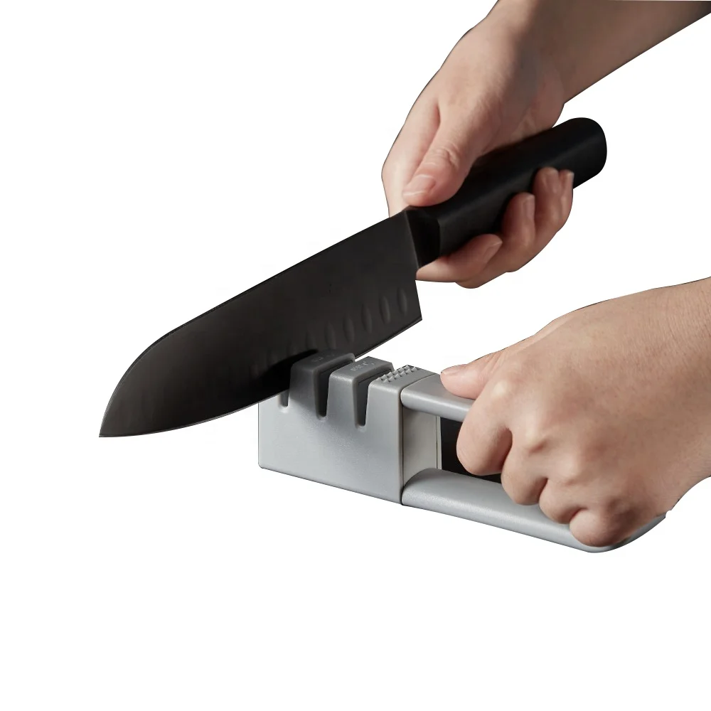 
Mini-U Patent kitchen utensils tools 3 stages PP ceramic tungsten diamond knife sharpener 