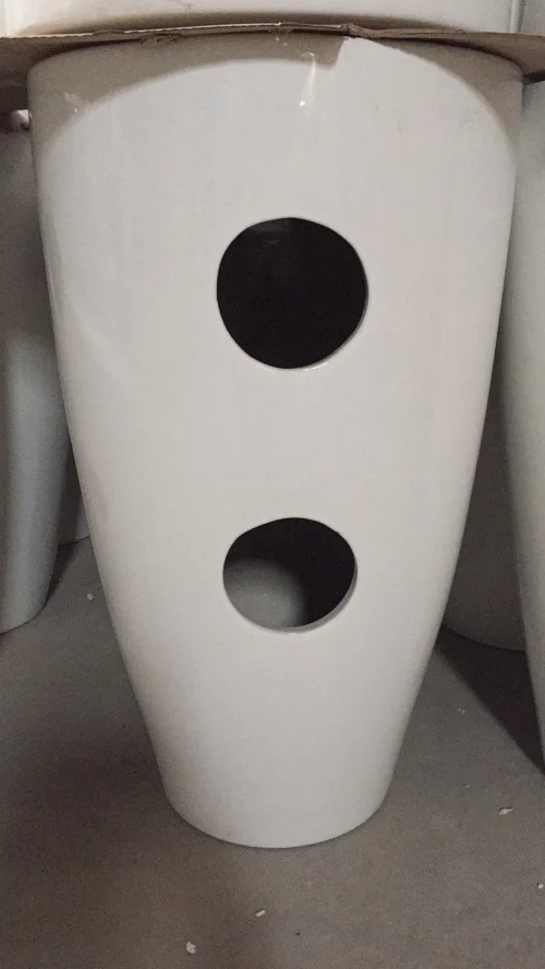 
Economic Freestanding Ceramic Basin Round Hand Wash Basin Bathroom Pedestal Sink For Office Building 