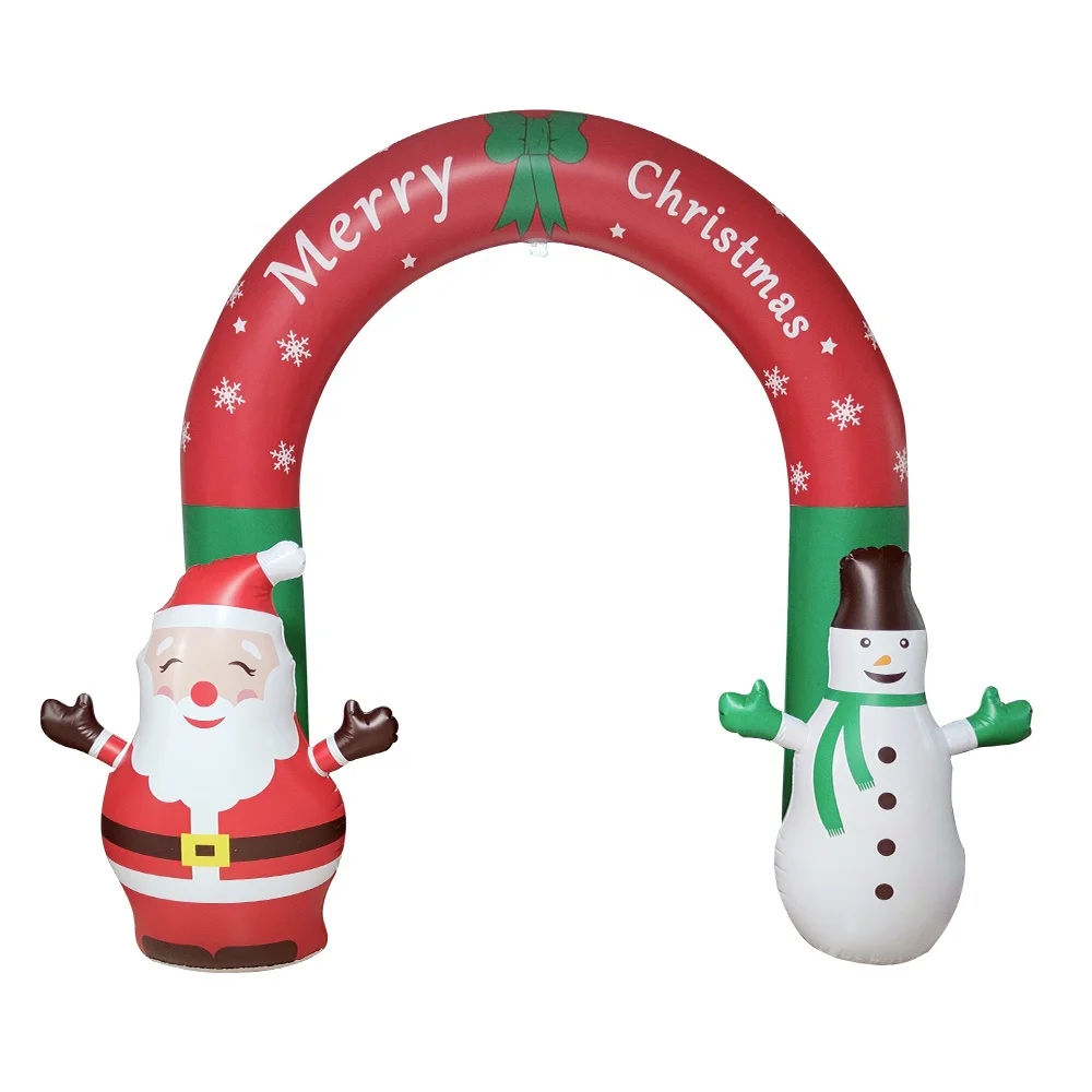 Inflatable Outdoor Arch Snowman Santa Claus Blow Up Christmas Decoration with LED Lights Built-in for Holiday/Party/Xmas/Yard/G