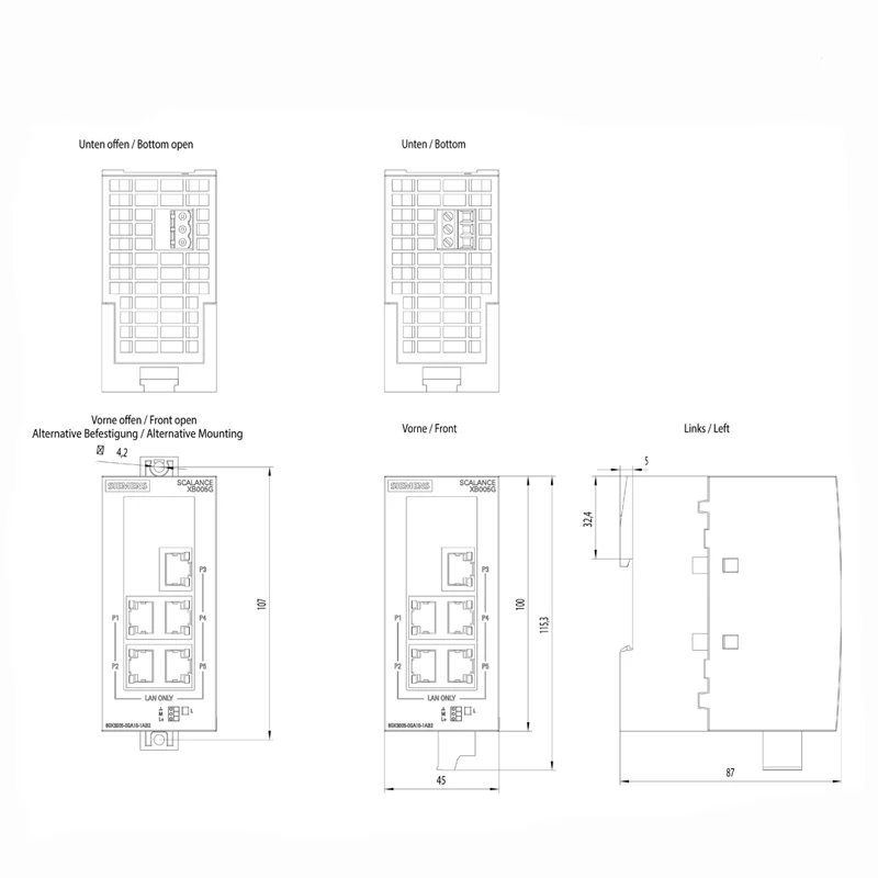 6GK5 005-0BA10-1AB2 неуправляемый Промышленный Ethernet-коммутатор 6GK5005-0BA10-1AB2 PLC Аналоговый Входной модуль 005-0BA10-1AB2
