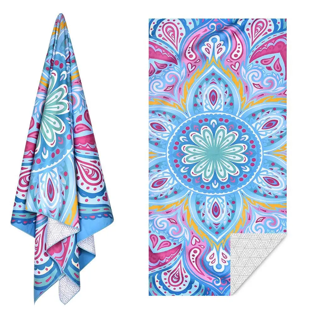 Fashion sublimation printed sand free beach pool bath towels pockets trees with logo