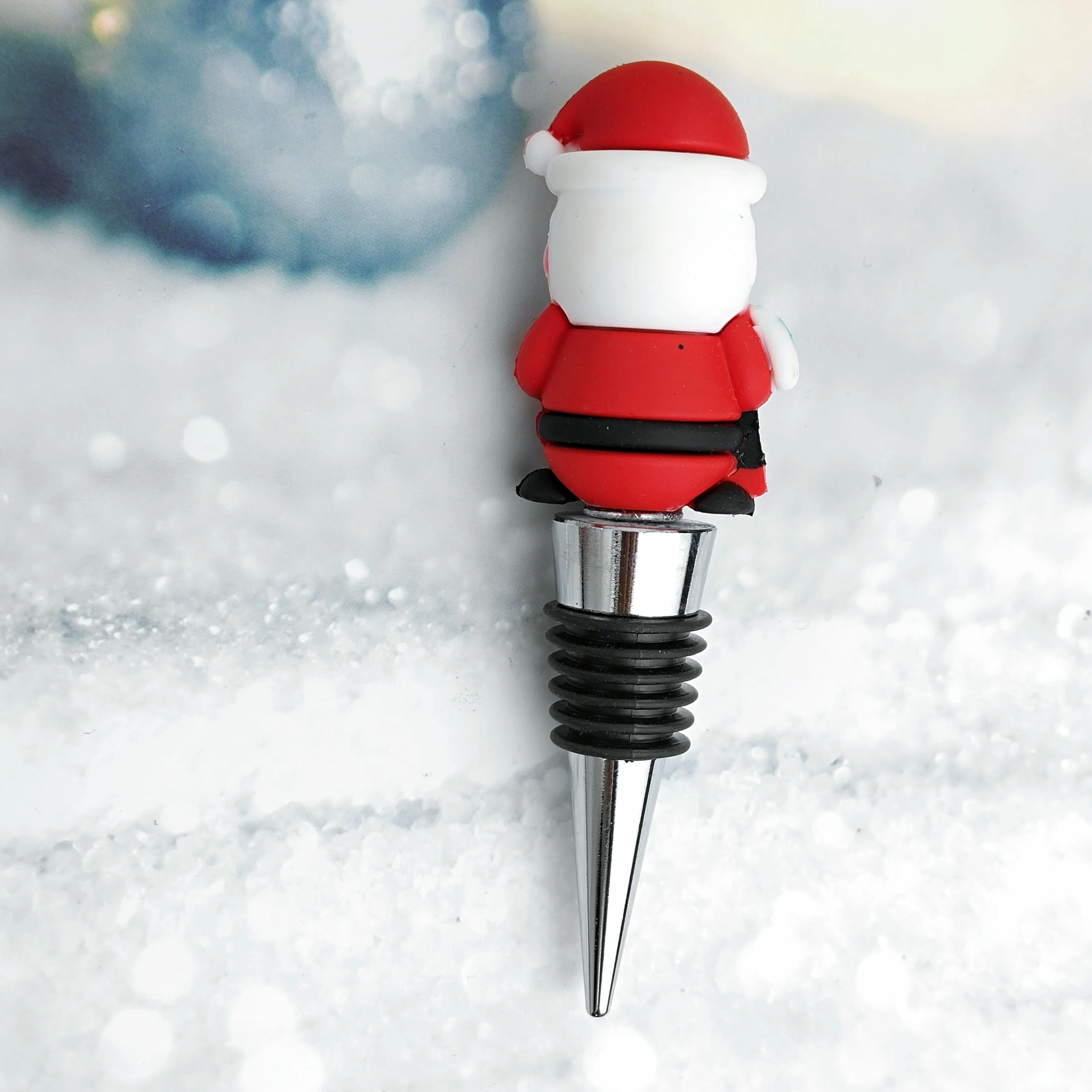 Wine Accessories Wine and Champagne Stoppers Customized Metal Logo Bottle Stoppers Christmas Series Wine Stoppers
