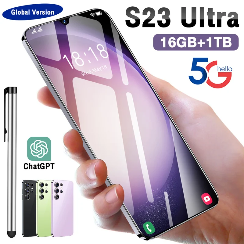S23 Ultra 5g телефон Nuevo + смартфон 16G 1TB Face ID Android полный дисплей сотовые телефоны смартфоны
