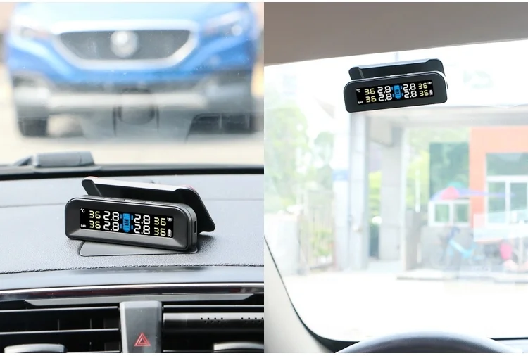 ЖК-дисплей ненормальный сигнал тревоги автомобильный TPMS монитор безопасности шин Солнечная беспроводная система контроля давления в шинах