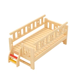 Solid Wood Furniture Kids Cot Modern Bedroom Bed Children Single Beds Pine Baby Cribs