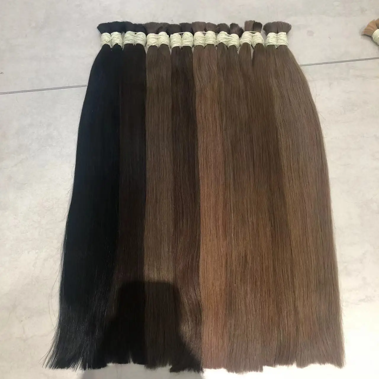 100% Human Hot Sale Burmese straight  Hair No Weft Bulk Indian Raw Hair Wavy Virgin Human One Donor Raw Hair  Cabelo Humano