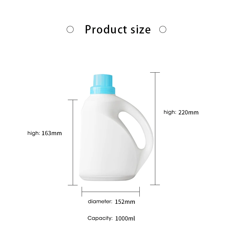 Wholesale PE plastic 2000ml laundry detergent plastic bottle 2000ml packaging 2l laundry detergent separately