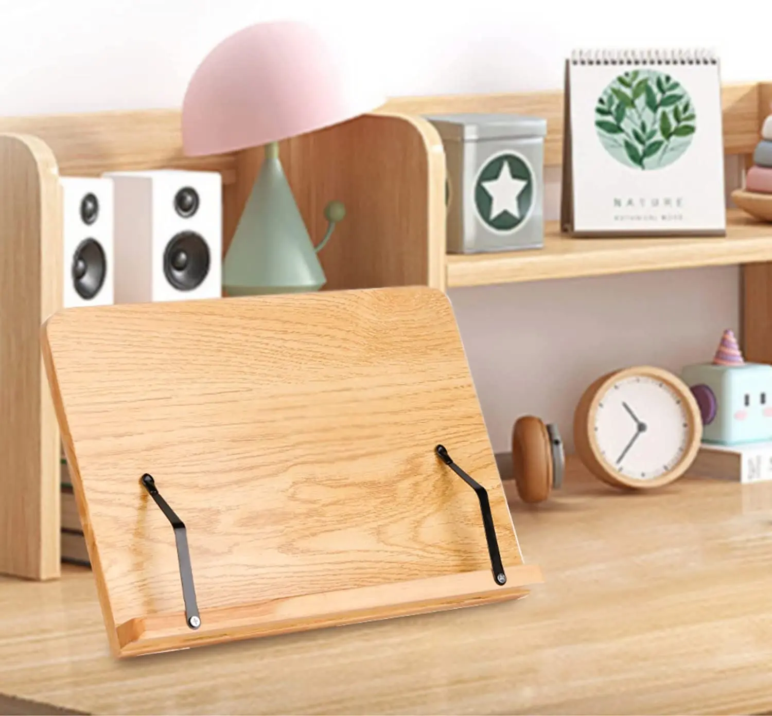 Лидер продаж, деревянная бамбуковая подставка-держатель, регулируемая складная бамбуковая подставка для чтения книг для детей