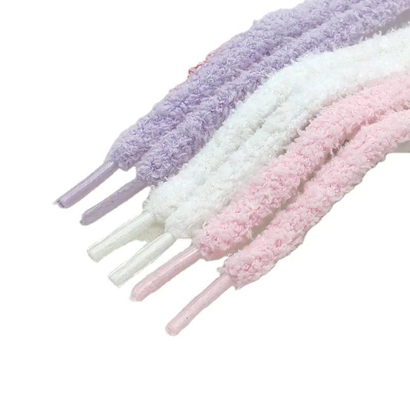 Custom Plush Shoe Laces Polyester Round Shoelaces Replacement Shoe Laces For Sneakers Shoe Laces Swap