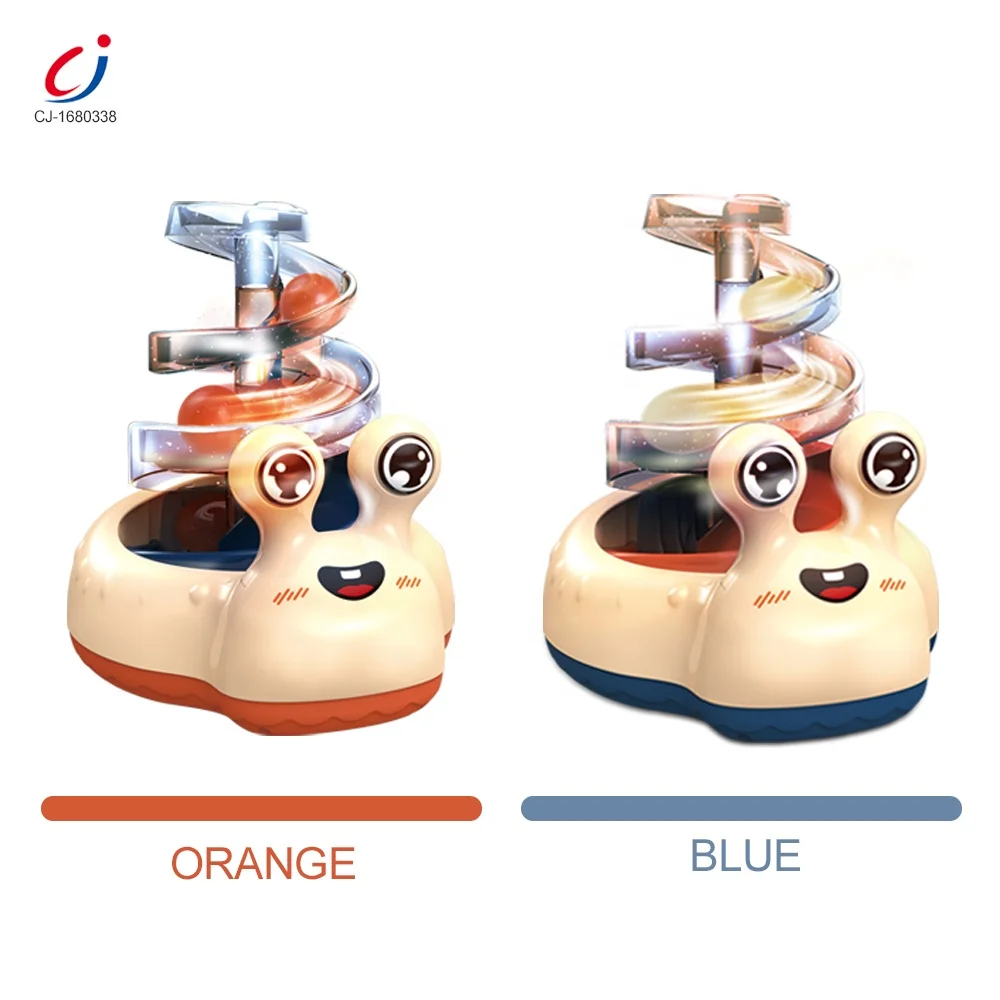 New 2021 Musical Educational Universal Kids Toy, Fun Cartoon Direction Eletric Walking Snail Track Baby Rotator Toy With Light