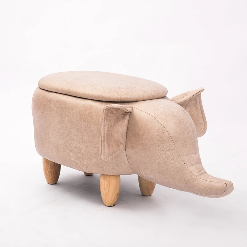 Wooden Leg Upholstered Round Pouffe foot slave worship mistress footstool Factory Price leather chair with footstool