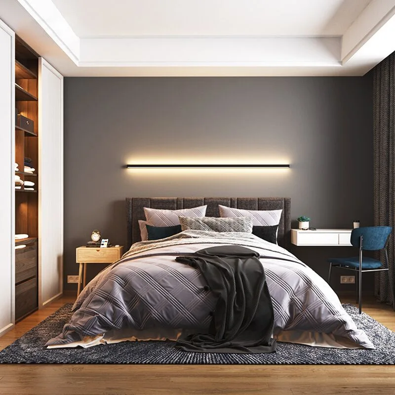 Modern Long Line LED Wall Lamp Long Strip Touch Wall Sconce Light Fixtures for Bedroom Bedside Mirror Lights Indoor Lighting 10