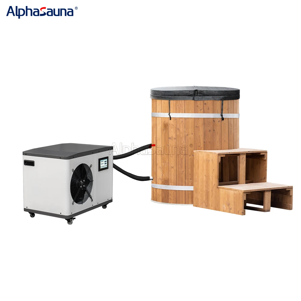 For Sports Recovery Portable Wood Tub Cold Plunge Water Chiller WiFi Vertical Hot And Cold Plunge Pool