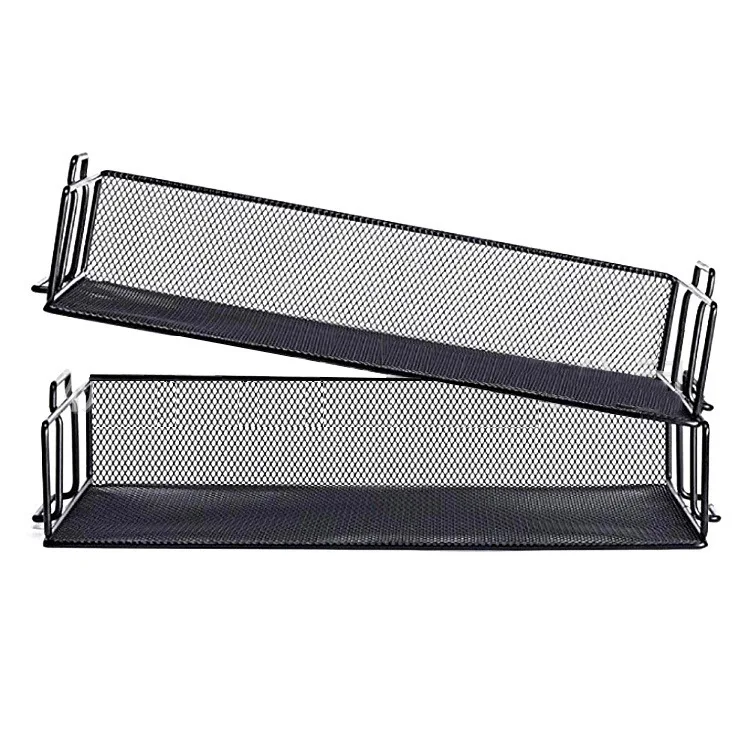 Wholesale Custom Office File Tray Desk Organizer 2 Tier Metal Mesh Paper File Document Stackable Letter Tray
