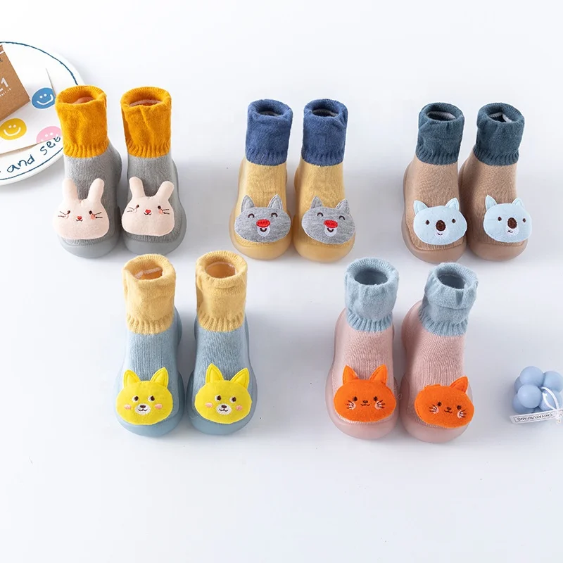 Autumn and winter new casual shoes kids crochet cartoon doll baby cotton soft sole socks shoes